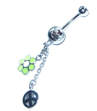 dangle belly piercing-flower