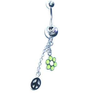 Dangle belly piercing-flower