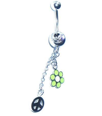 Dangle belly piercing-flower