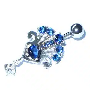 Jewel crown belly jewellery