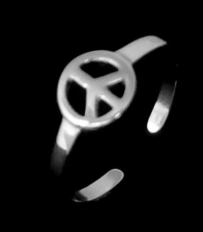 Silver Peace midi ring