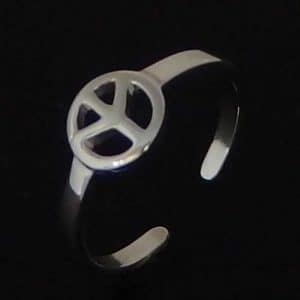 Silver Peace midi ring