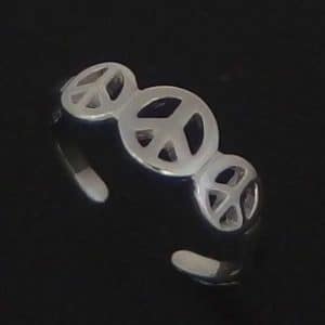 Silver Peace midi ring