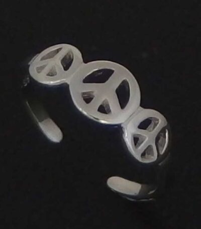 Silver Peace midi ring