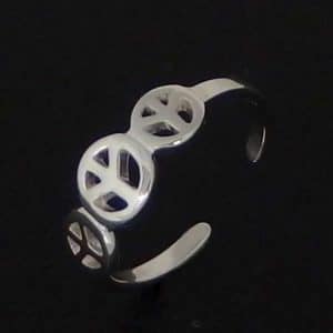 Silver Peace midi ring
