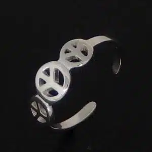 Silver Peace midi ring