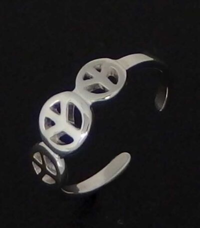 Silver Peace midi ring