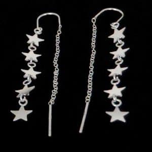 Sterling silver thread earrings