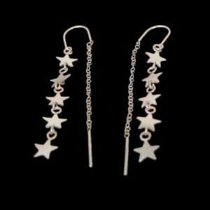 Sterling silver thread earrings