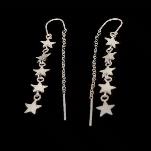 Sterling silver thread earrings