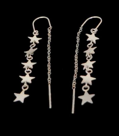 Sterling silver thread earrings