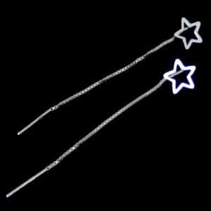 silver thread earrings