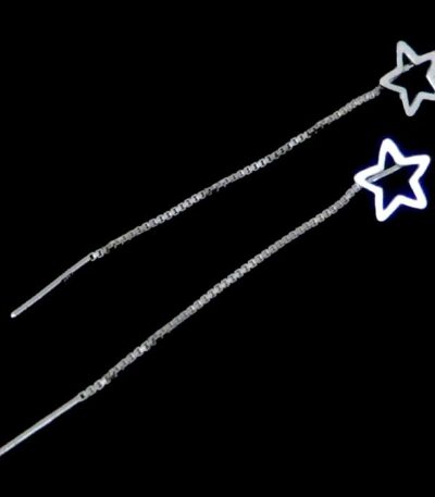 silver thread earrings