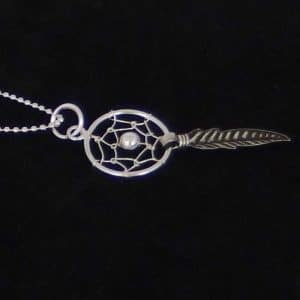 feather necklace-sterling silver