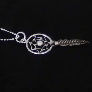 feather necklace-sterling silver