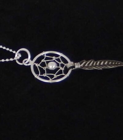 feather necklace-sterling silver