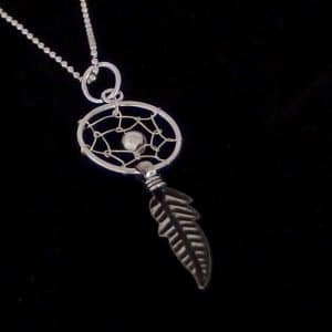 feather necklace-sterling silver