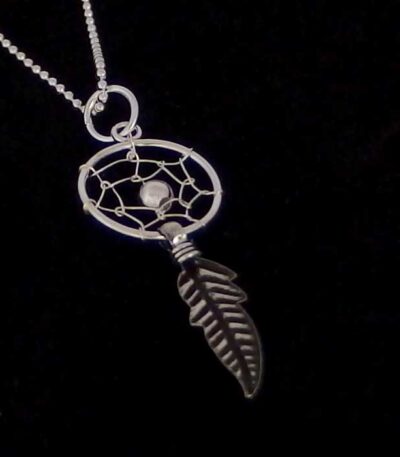 feather necklace-sterling silver