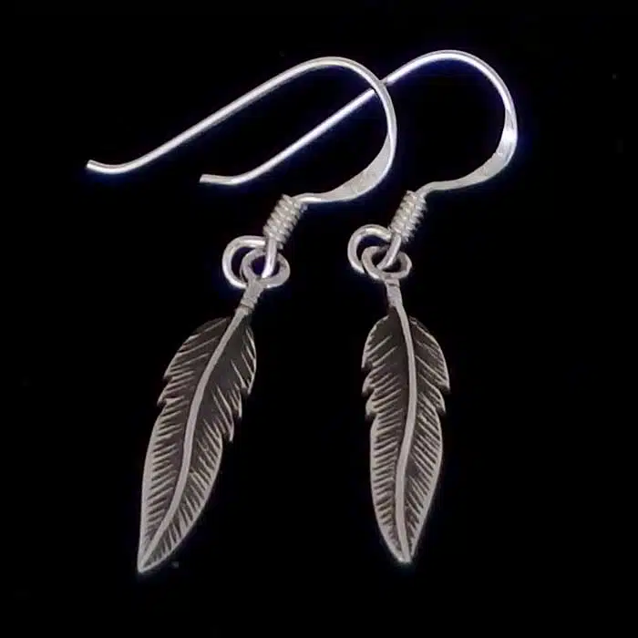Silver Feather Earrings Sterling silver earrings