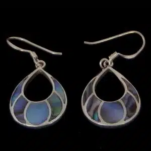 Silver Abalone dangle earrings