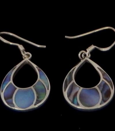 Silver Abalone dangle earrings