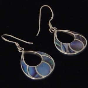 Silver Abalone dangle earrings