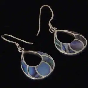 Silver Abalone dangle earrings