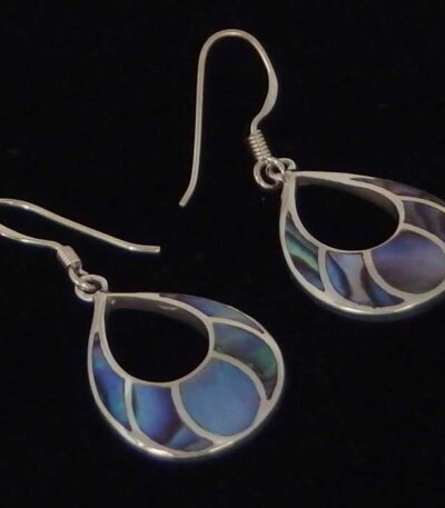Silver Abalone dangle earrings