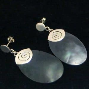 shell silver earrings