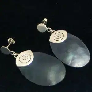 shell silver earrings