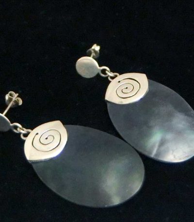 shell silver earrings