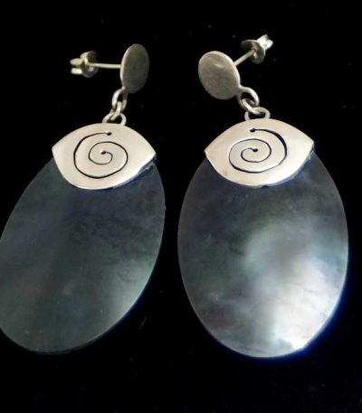 shell silver earrings