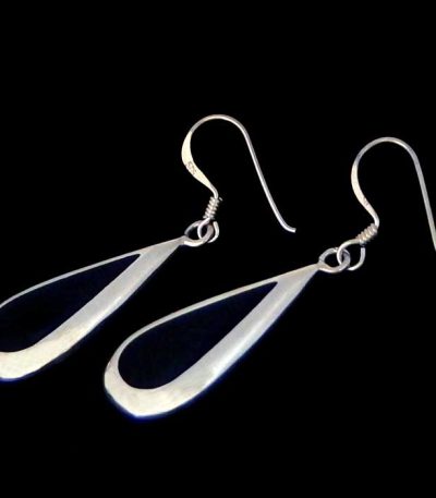 black silver earrings