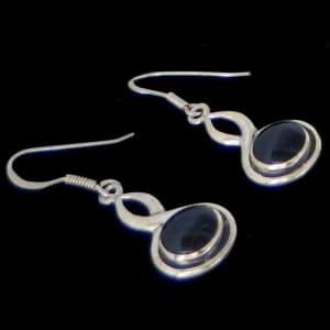 black silver earrings