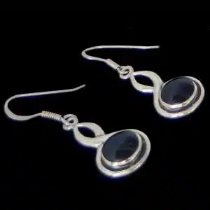 black silver earrings