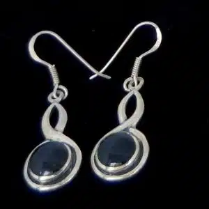 black silver earrings