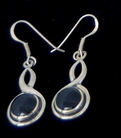 black silver earrings