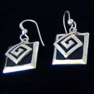 black dangle earrings
