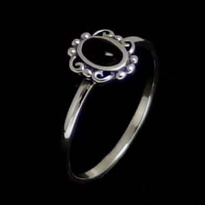 Silver black ring