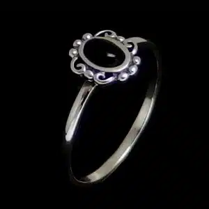 Silver black ring