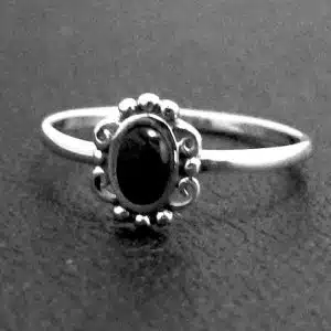 Silver black ring
