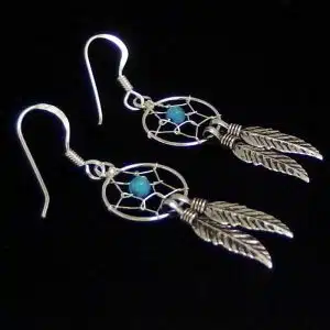 Silver feather earrings NZ