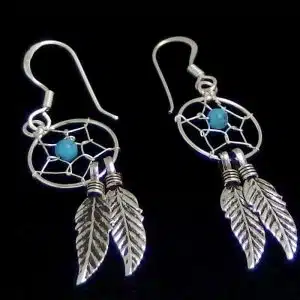 Silver feather earrings NZ