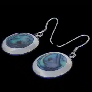 Paua silver earrings