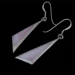 Silver pink earrings