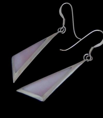 Silver pink earrings