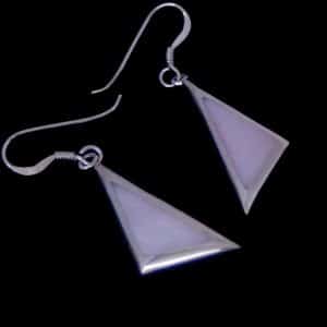 Silver pink earrings