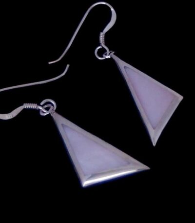 Silver pink earrings