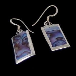 Silver abalone earrings