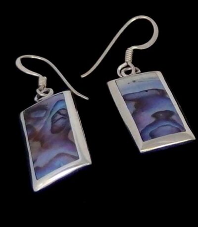 Silver abalone earrings